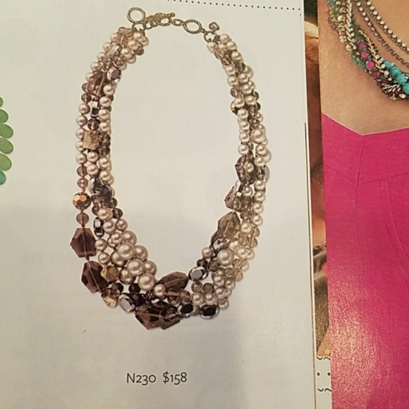 Stella & Dot | Vintage Glass & Pearl Astor NEW Statement Necklace - Picture 5 of 11